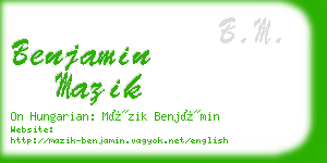 benjamin mazik business card